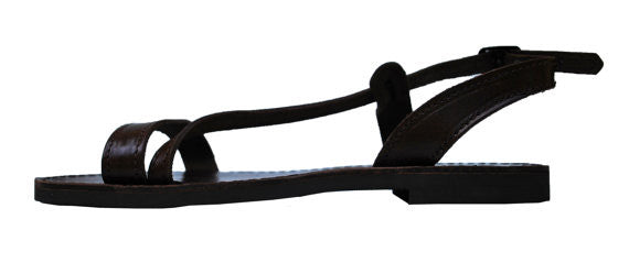 Dark brown Niki fashion sandals side view