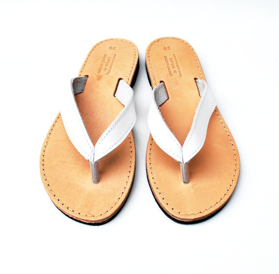 White women flip flops