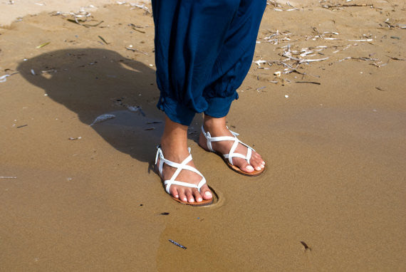 White beach sandal model view