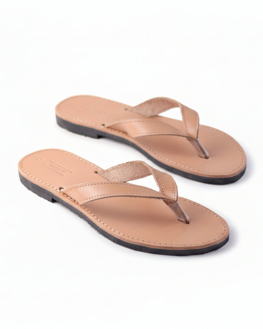 Pair of beige flip-flops 