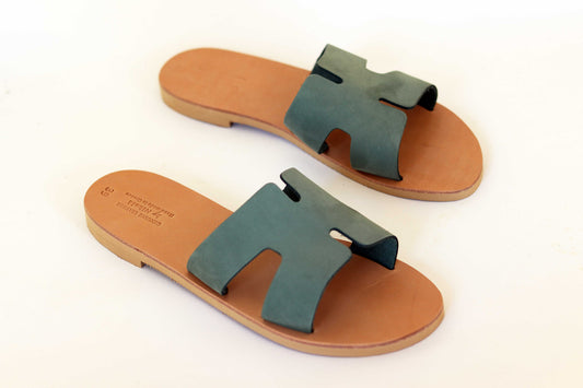 Soft pastel leather sandals