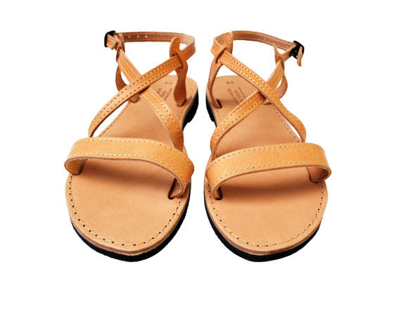 Iphigenia summer sandals in natural brown
