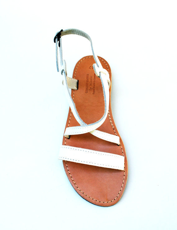 Iphigenia summer sandals in white
