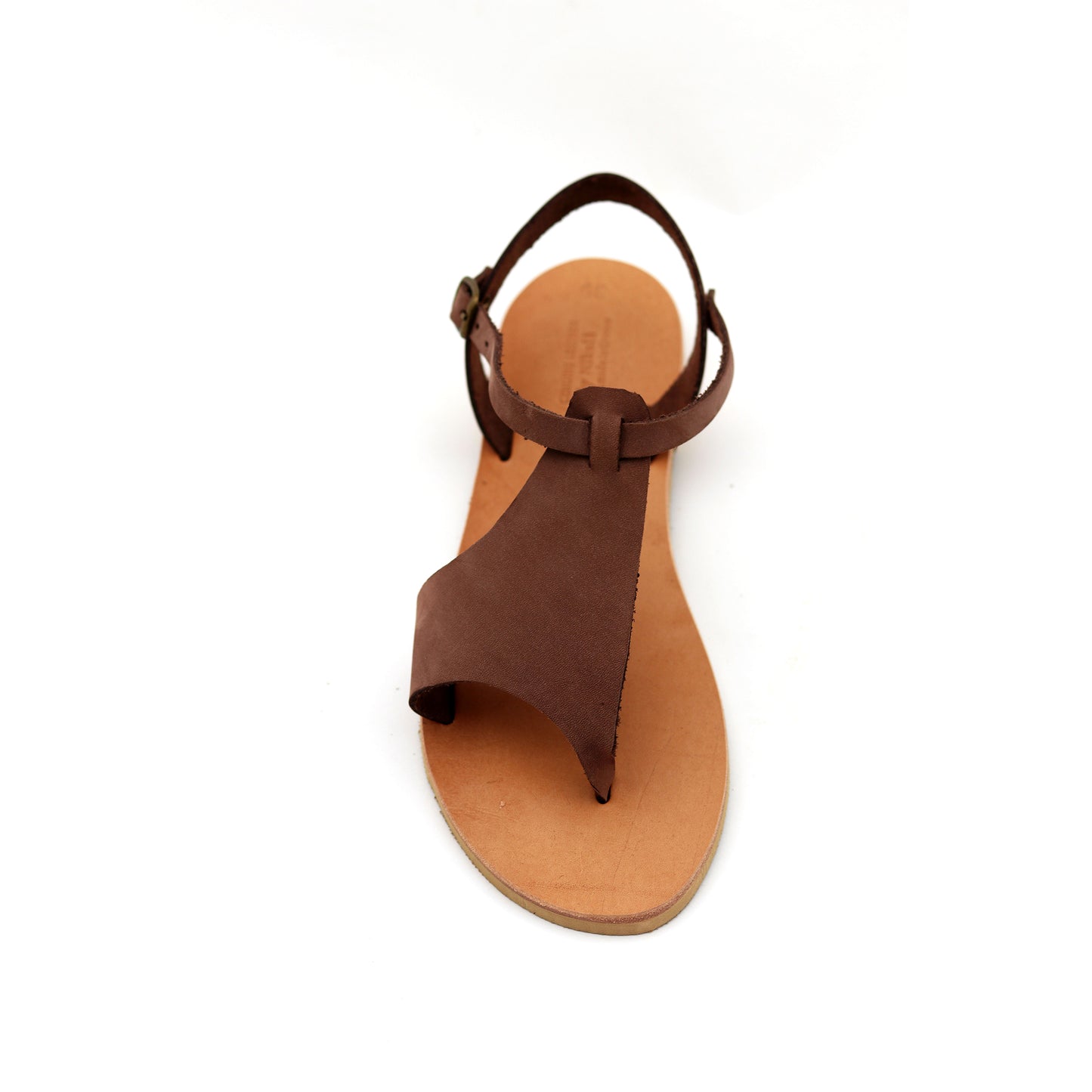 Ankle strap nubuck leather sandals