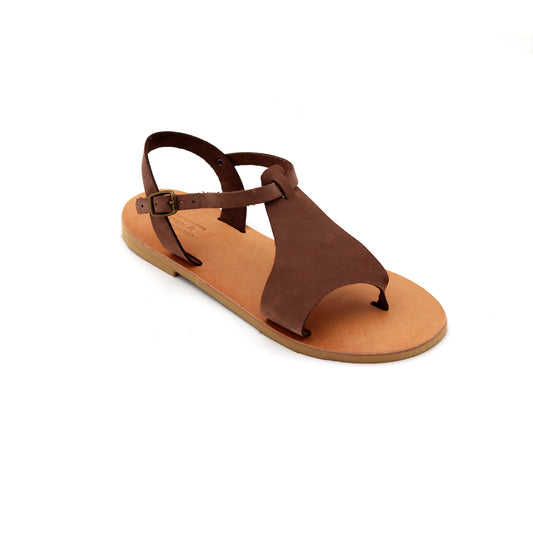 Ankle strap nubuck leather sandals